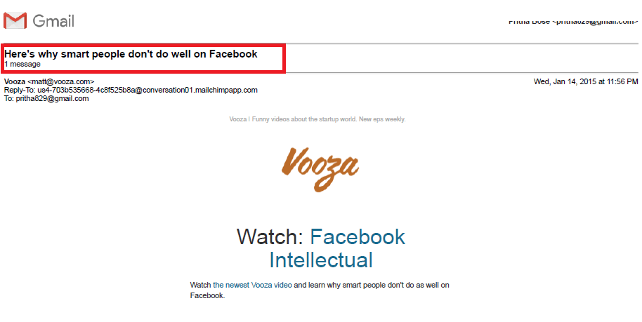 email design on vooza with best email subject lines, email subject line mistake