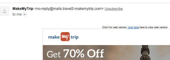 unsubscribe-link-makemytrip, build an email subscriber list