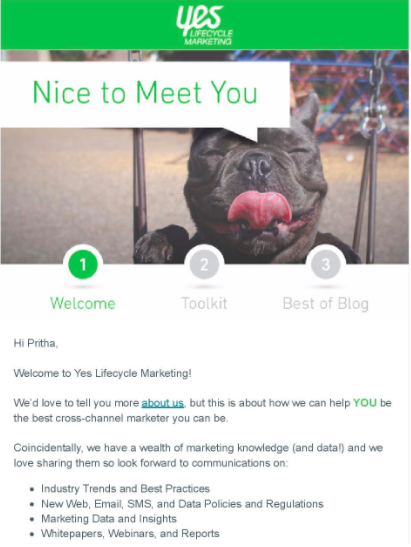 lifecycle-marketing-welcome-email, b2b marketing automation case study