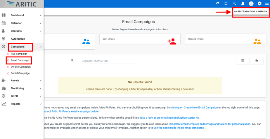 create new email campaigns