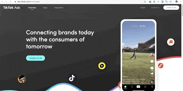 tiktok ads official homepage