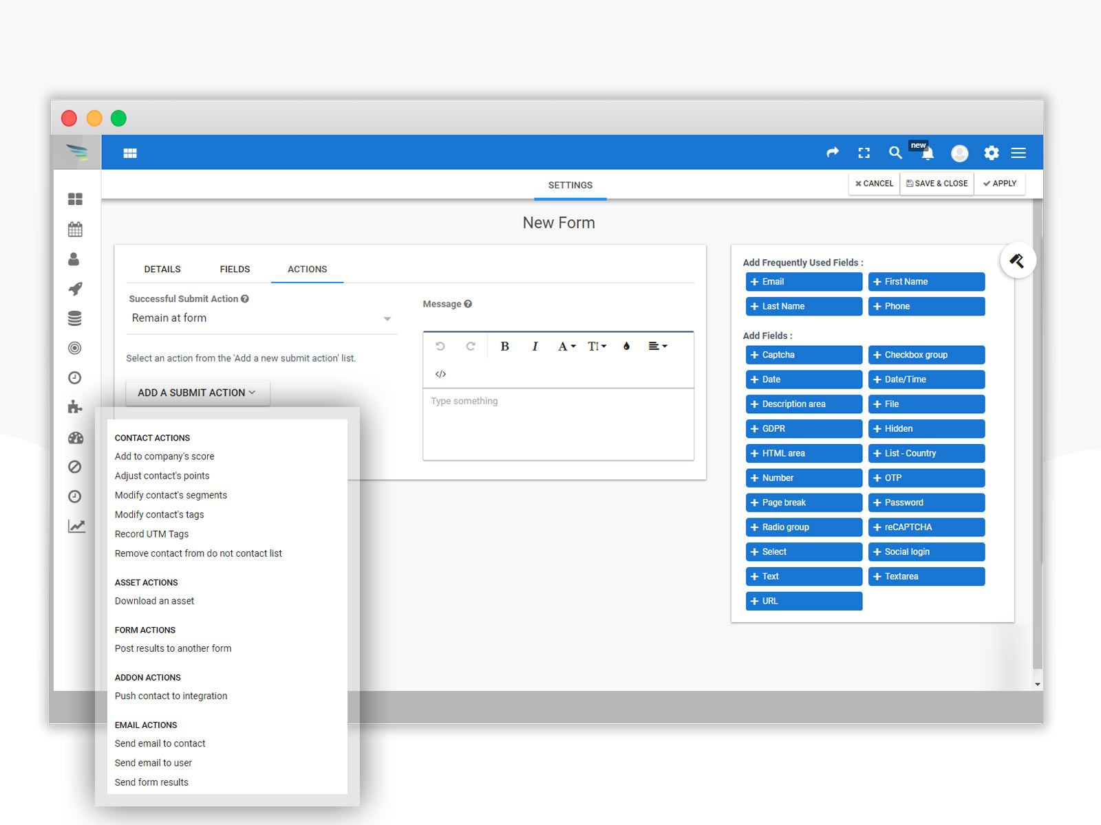 Form Submission Actions